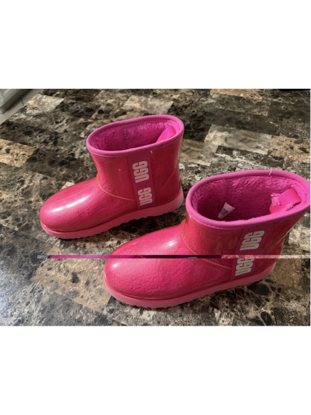 Ugg Classic Clear Mini Winter Snow Rain Boots Size 9 Pink - Picture 6 of 16